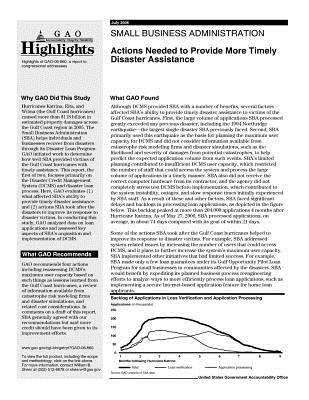 Download Small Business Administration: Actions Needed to Provide More Timely Disaster Assistance - U.S. Government Accountability Office | ePub