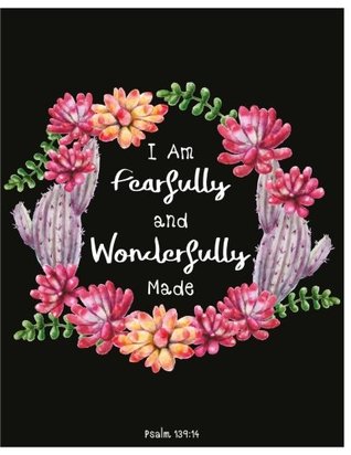 Read Psalm 139:14 - I Am Fearfully and Wonderfully Made: Cute Cactus Watercolor, Composition Book, Journal, Bible verse, 8.5 x 11 inch 110 page ,Wide Ruled -  | PDF