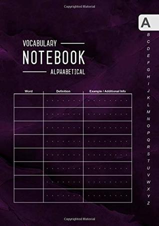 Full Download Vocabulary Notebook Alphabetical: A5 Medium Notebook 3 Columns with A-Z Tabs Printed   Marble Purple Black Design -  | ePub